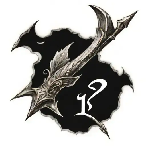 Zodiac Sign Sagittarius Arrow With The Number 13