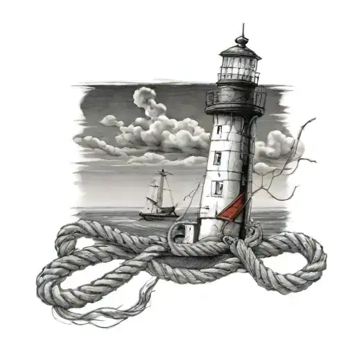 Lighthouse And Rope