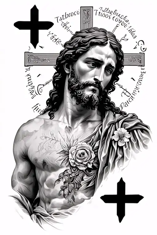 Jesus Back Tattoo Featuring