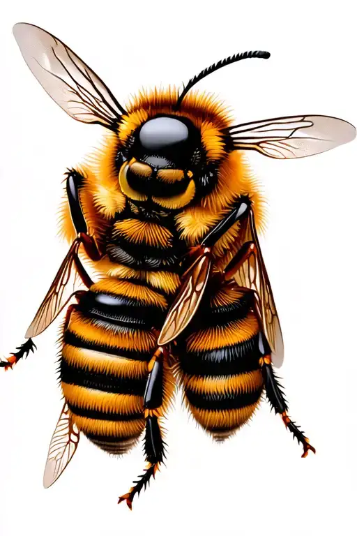 Realistic Bee Perched