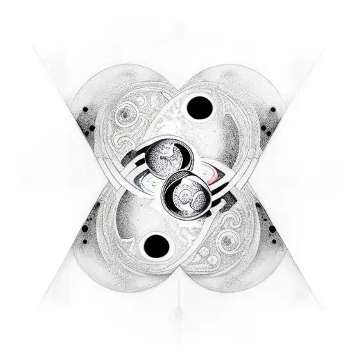 Ying Yang With The Dark Half Space Related And The White Half Earth Related