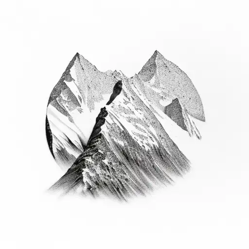 Mountain Reflected At The Peak