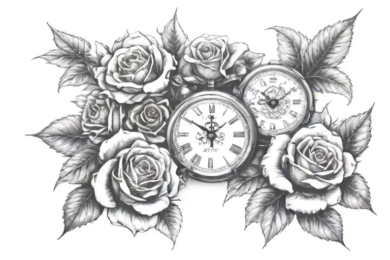 Clock With Filagree And Roses