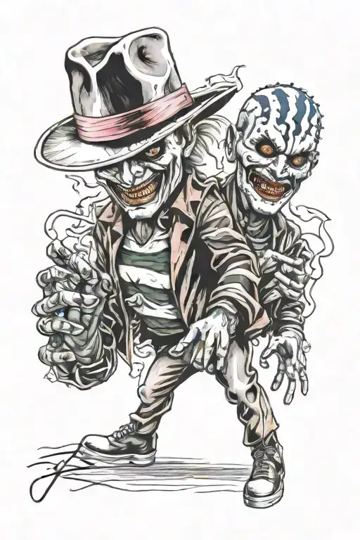 Half Joker And Freddy Krueger Scary Futuristic Robotic