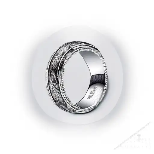 Wedding Band With Muscial Note Engravings
