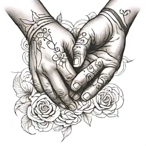 Rememberance Tattoo About Daughter Holding Hands