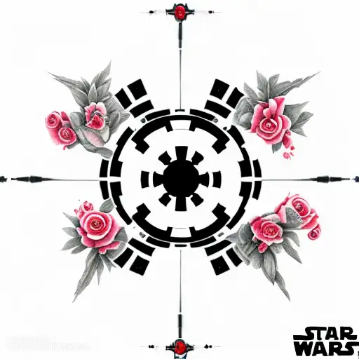 Star Wars Sith Empire Logo Surrounded By Roses