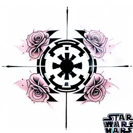 Star Wars Sith Empire Logo Surrounded By Roses