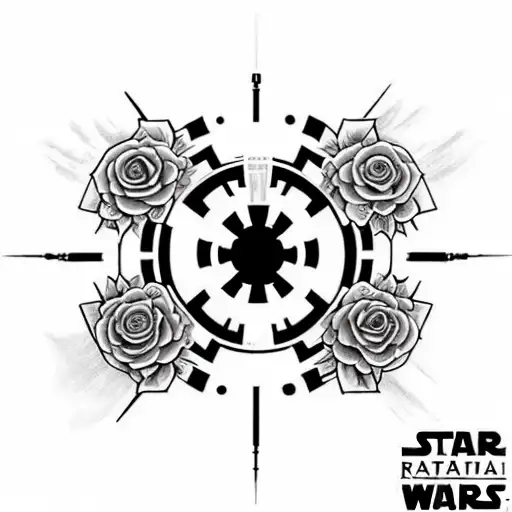 Star Wars Sith Empire Logo Surrounded By A Wreath Of Roses