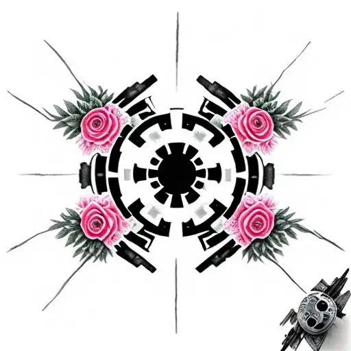 Star Wars Sith Empire Logo Surrounded By A Wreath Of Roses
