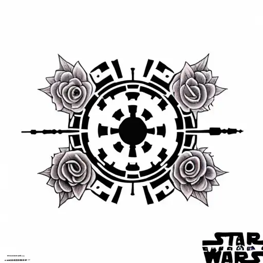Star Wars Imperial Logo Surrounded By Roses