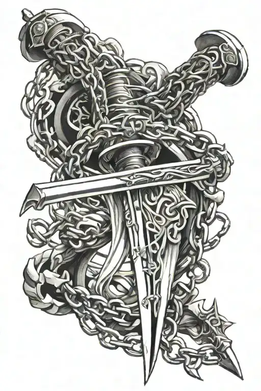 Dance Hip Hop Sword Chain