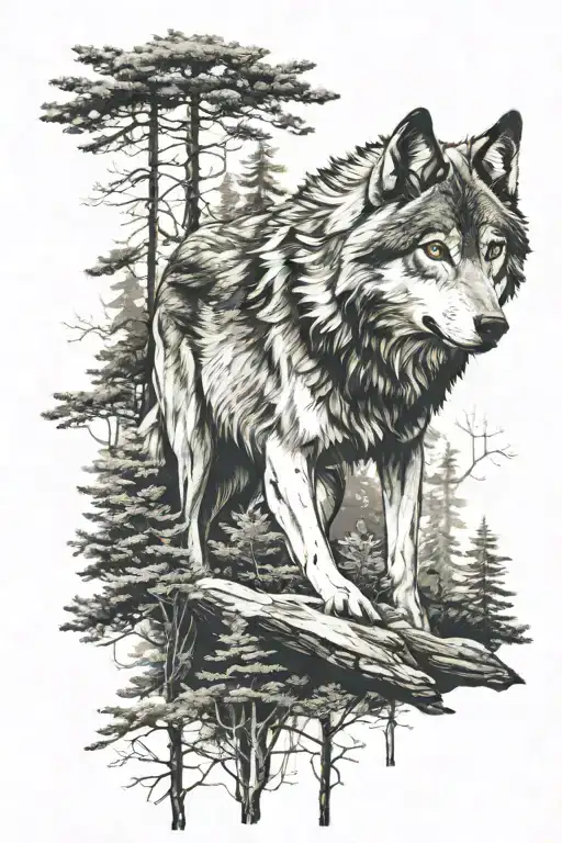 Wolf In Forest