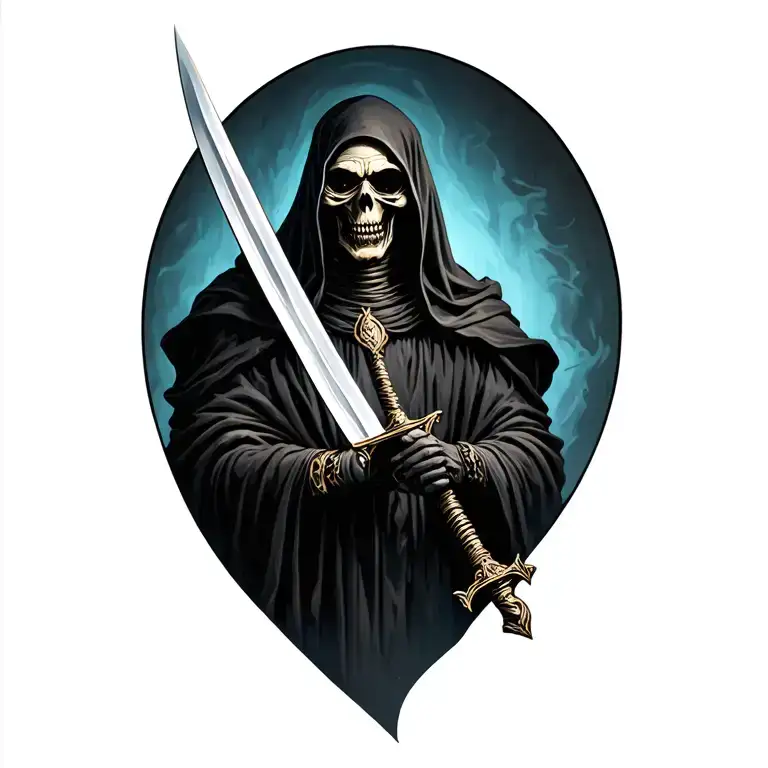 Grim Reaper Holding Sword