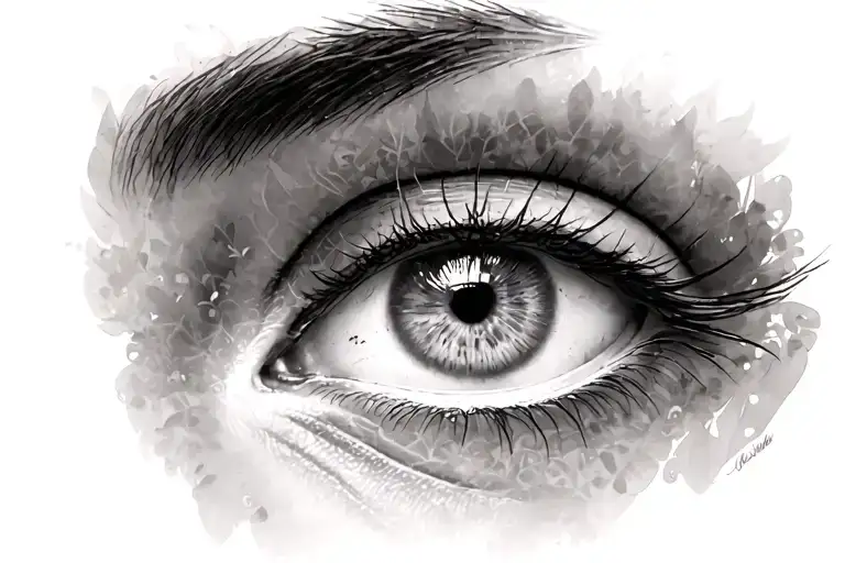 Woman's Eyes In Jungle Background