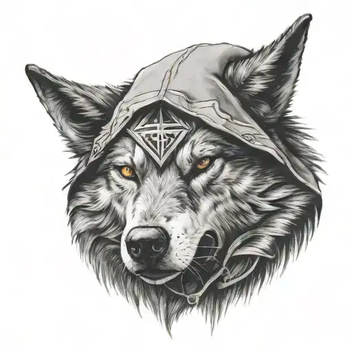 Human Wolf Head With Assassins Creed Hood