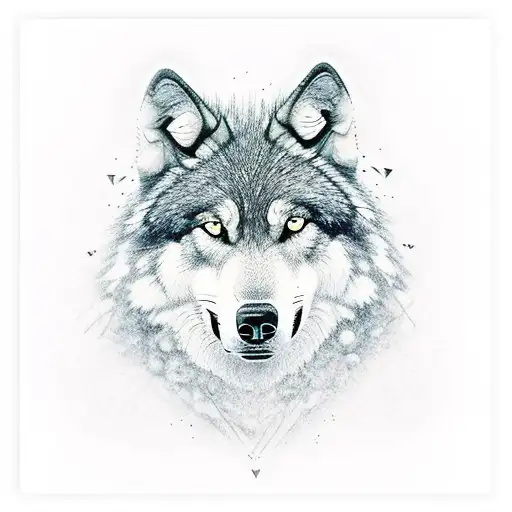 Mountain Trees And Fog With Snarling Wolf Walk Up