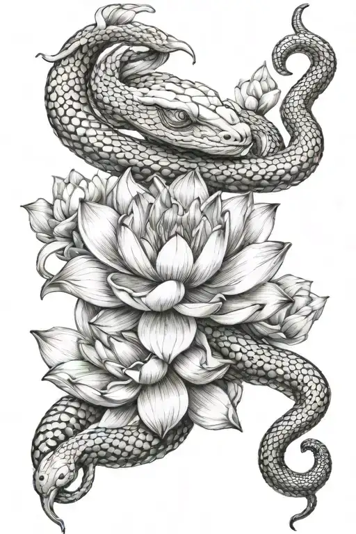 Snake Lotus Flower Intertwined