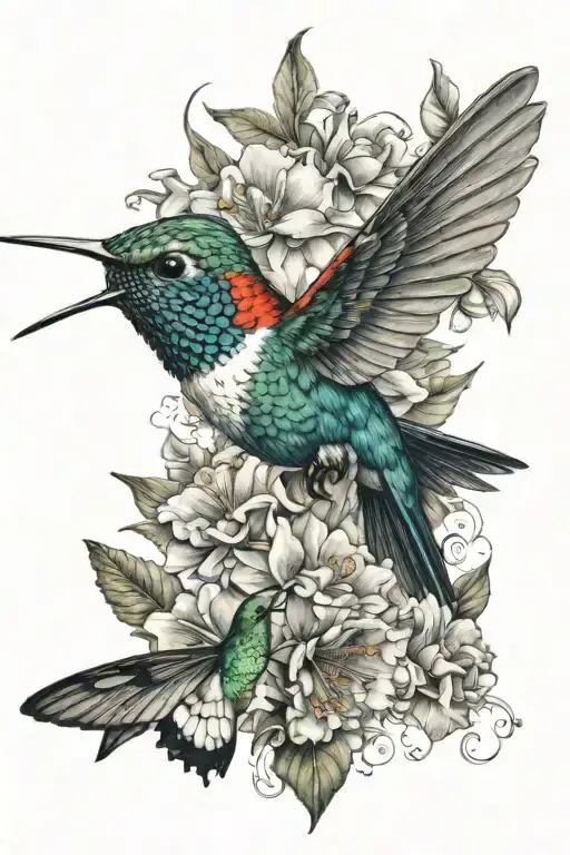 Hummingbird And Butterfly