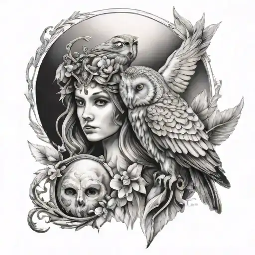 Athenea With An Owl