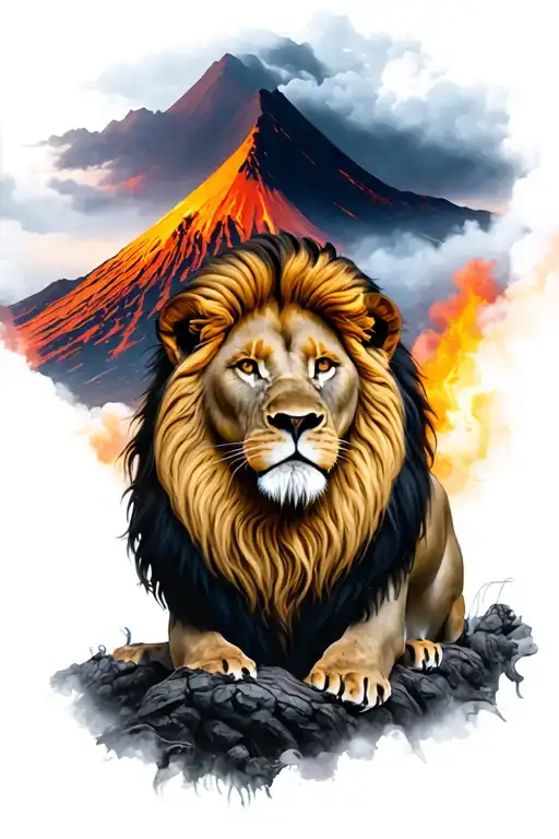 Lion And Volcan