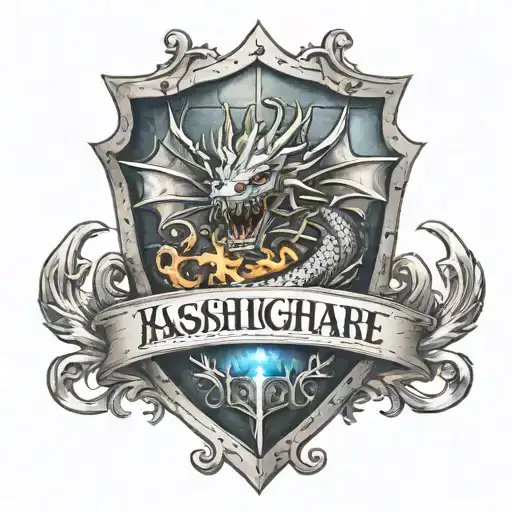 Shield With Dragon Breathing Fire With The Letters Kodc With The Name The Knightmare Assassin