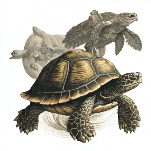 Turtle Carrying The World On Its Shell