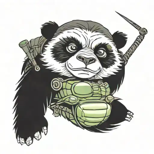 Mix Of Assassin Panda And Ninja Turtle