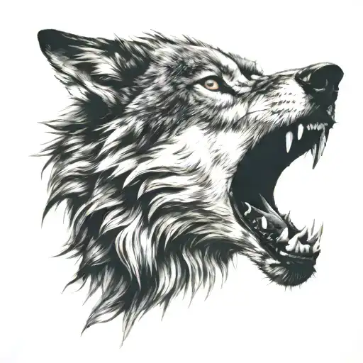 Menacing Wolf Head