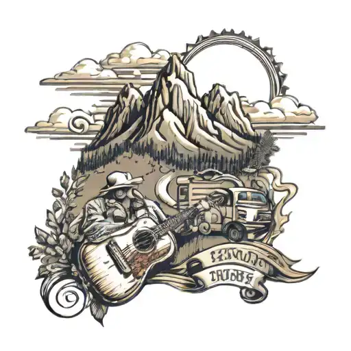 A Country Music Festival Scene With Mountains In The Background