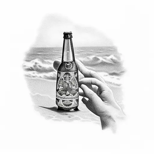 A Lawyer Holding A Beer Bottle With A Beach Background