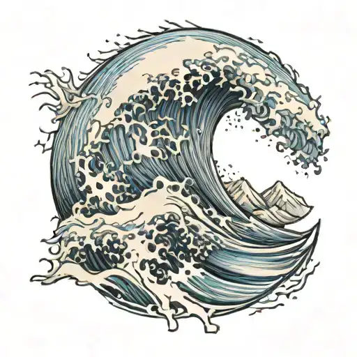 A Wave Crashing On A Mountain Peak