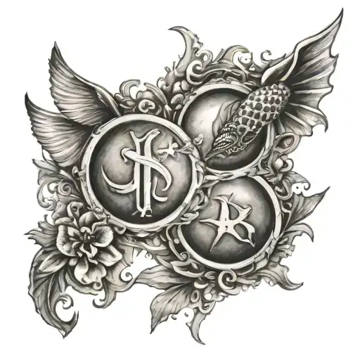 Pisces Virgo Astrology Symbols