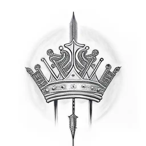 King's Crown With Arrow