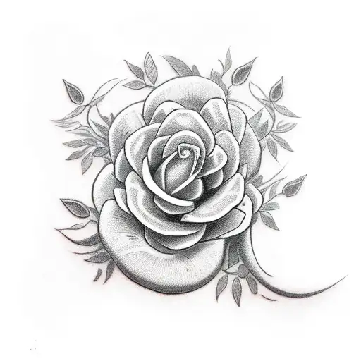 Snake Wrapped In Flowers