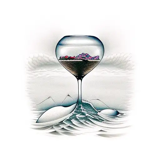 Hourglass Lie On The Beach