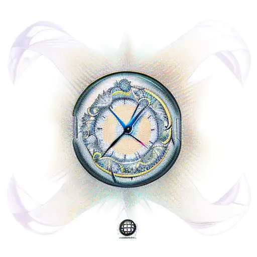 Hourglass Combined With Infinite Sign And Sunflower