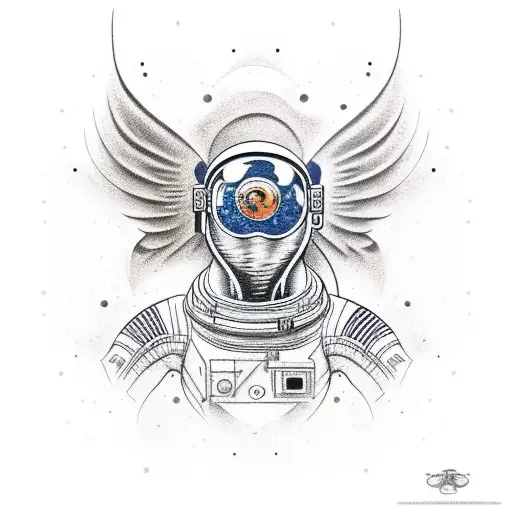 Astronaut With Mythical Creatures