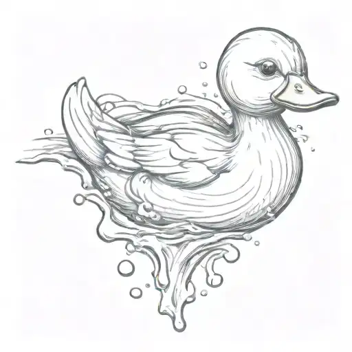 Rubber Duck Splashing Water