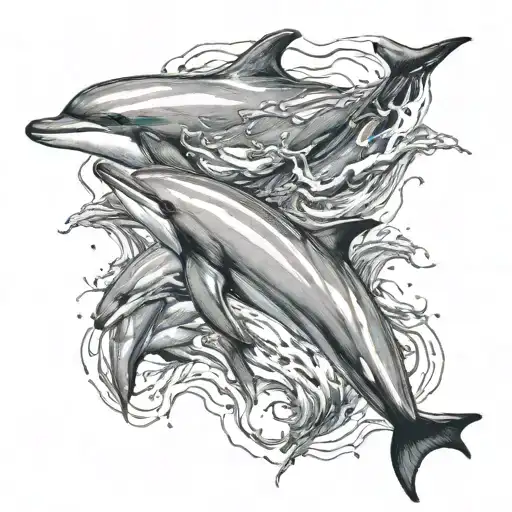 Dolphin Swimming Together