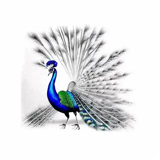 Peacock Walking Through Bamboo Trees