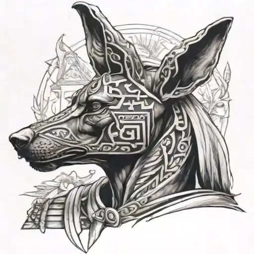 Anubis Portrait With Half