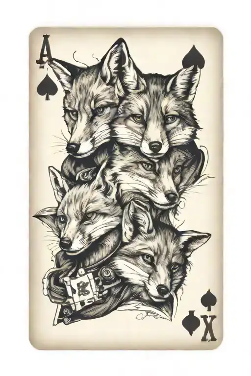 Card Where The Fox Plays Cards Jack And Ace