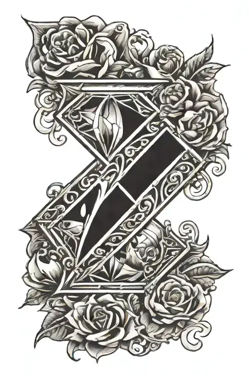 The Letter K Inside Of A Diamond Shaped Line Outlining