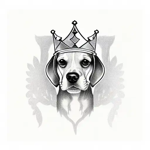A Beagle With A King Crown