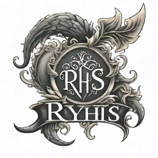 The Name Rhys Logo Black