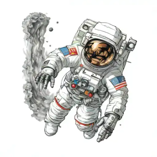 Astronaut In Different 2 Worlds