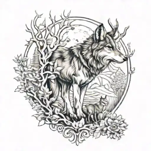 Wolf And Deer