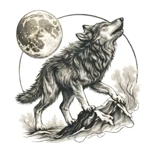 Wolf Howling At The Moon