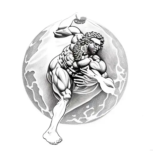 Muscle Greek Mythology Atlas Holding The World